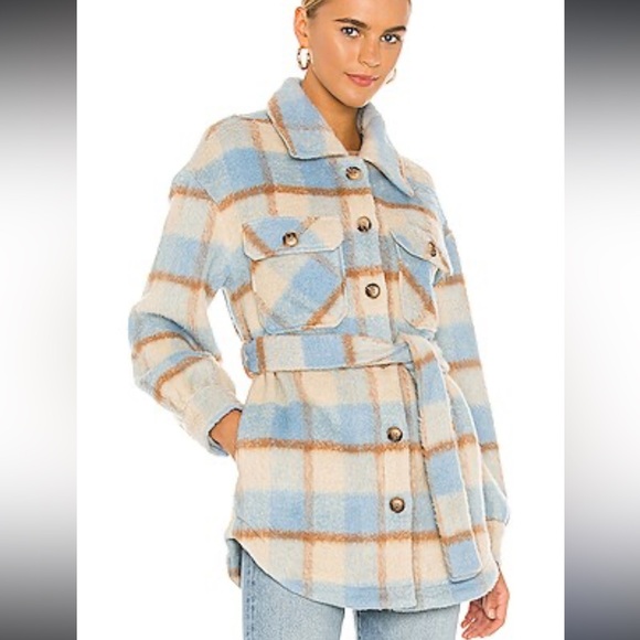 Harrison Jacket in Taupe & Blue by Line & Dot - Picture 7 of 8